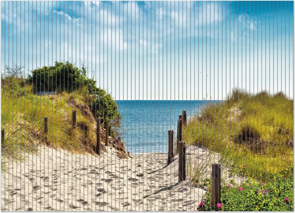 Wallario Duschmatte Antirutschmatte Badmatte Fußmatte Auf dem Sandweg zum Strand, Größe ca. 90 x 65 cm