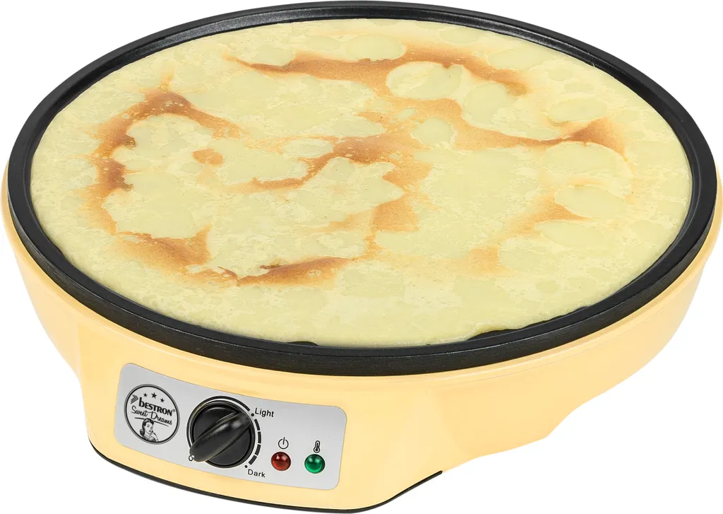 Crêpière 1000W avec revêtement antiadhésif Bestron ASW602 30cm Jaune