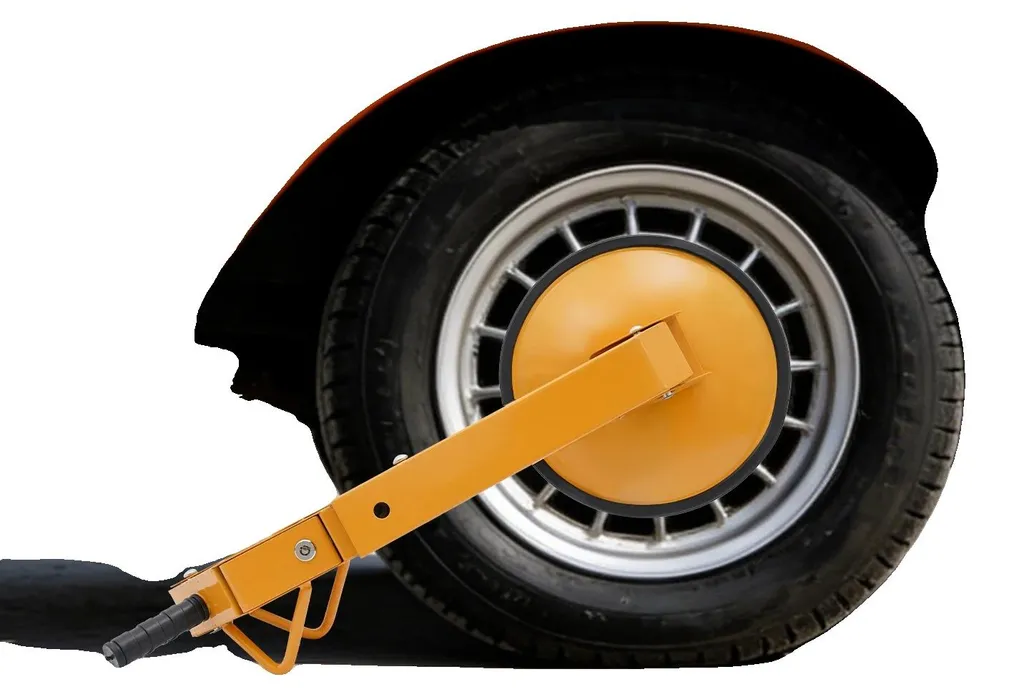 Évitez le vol de votre véhicule avec ce blocage de roue orange robuste