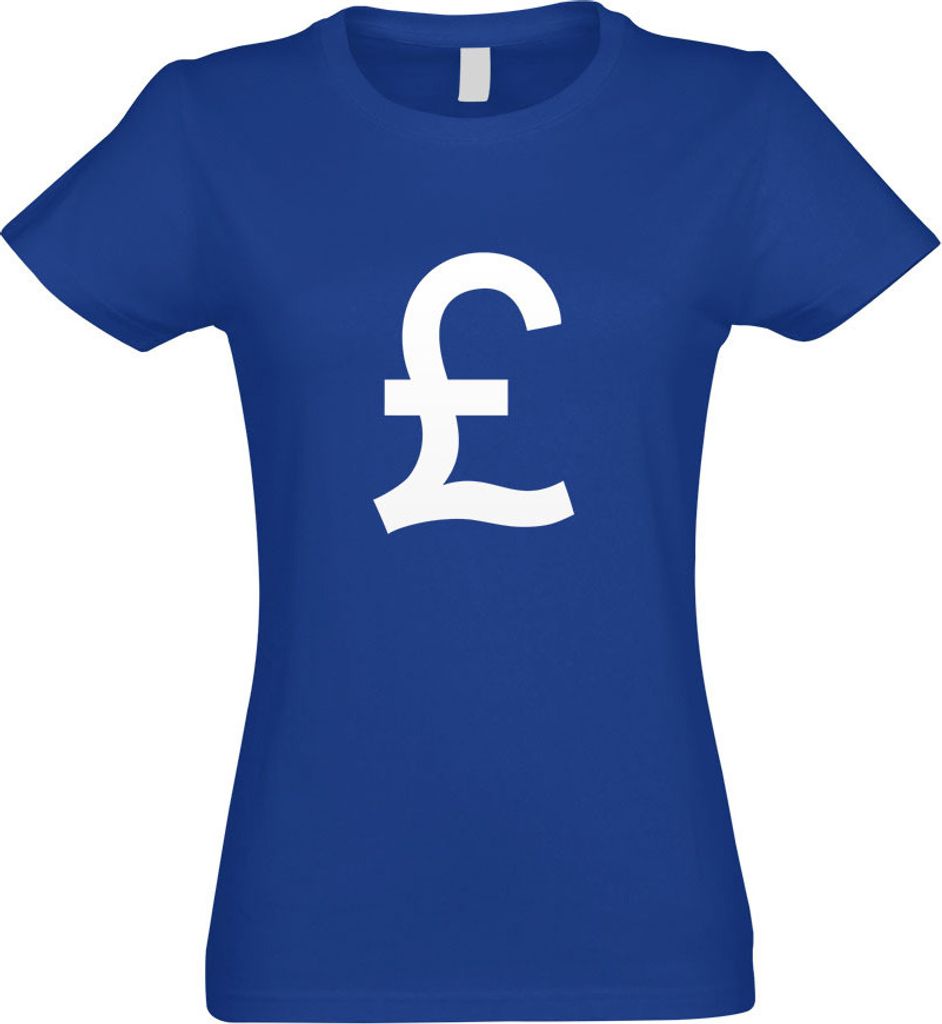 Kiwistar - T-Shirt tailliert - Damen - royal - Pfund Zeichen Symbol - mit Motiv Bedruckt - Funshirt Design - Sport - Freizeit - Damen - L