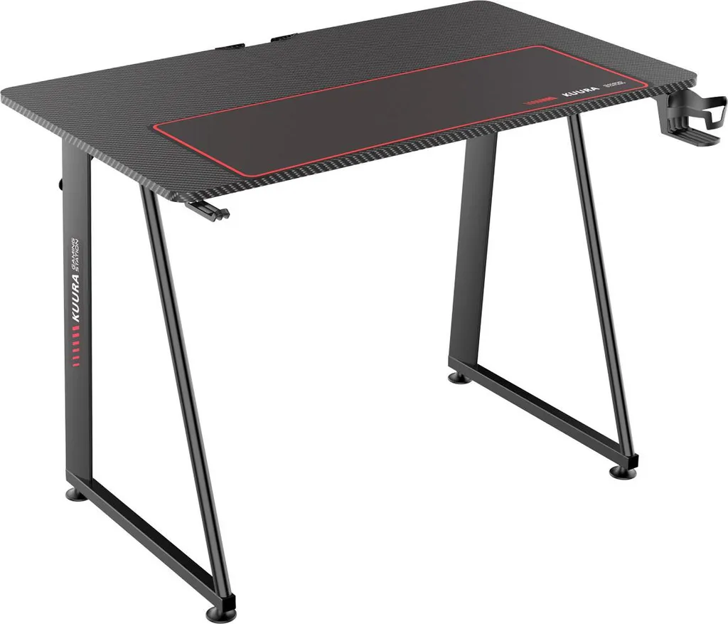 Table de jeu Kuura Gaming noire ergonomique avec support pour casque - 5