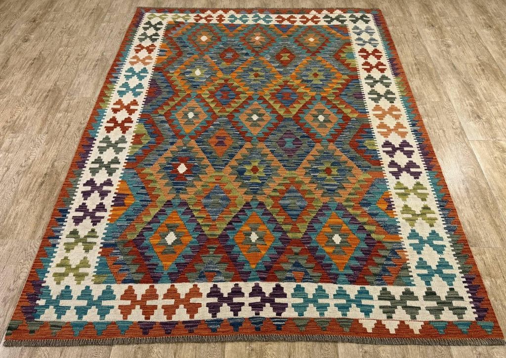Teppich KELIM ORIGINAL | Farbe: Multi; Größe: 180x250 cm | strapazierfähig und leicht zu reinigen | Wohnzimmer | Schlafzimmer