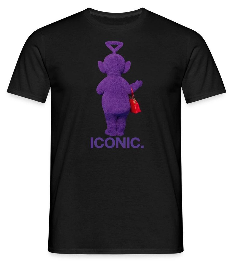 Spreadshirt Teletubbies Iconic-Design Tinky Winky & Handtasche Männer T-Shirt, M, Schwarz