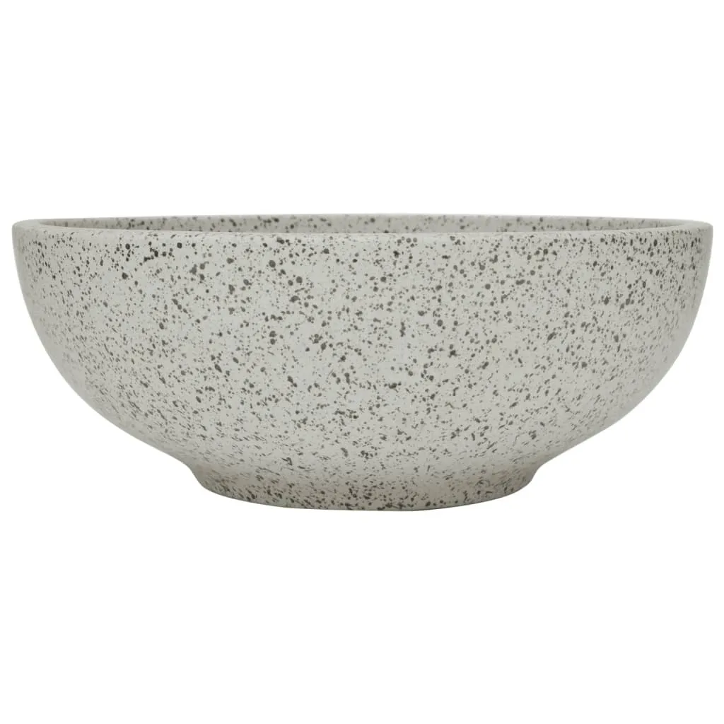 Lavabo Appoggio Grigio Rotondo Vetroceramica | Estetica Minimalista - 3