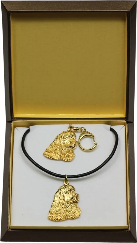 Set Regalo Cocker Spaniel Americano - Collana e Portachiavi Art-Dog