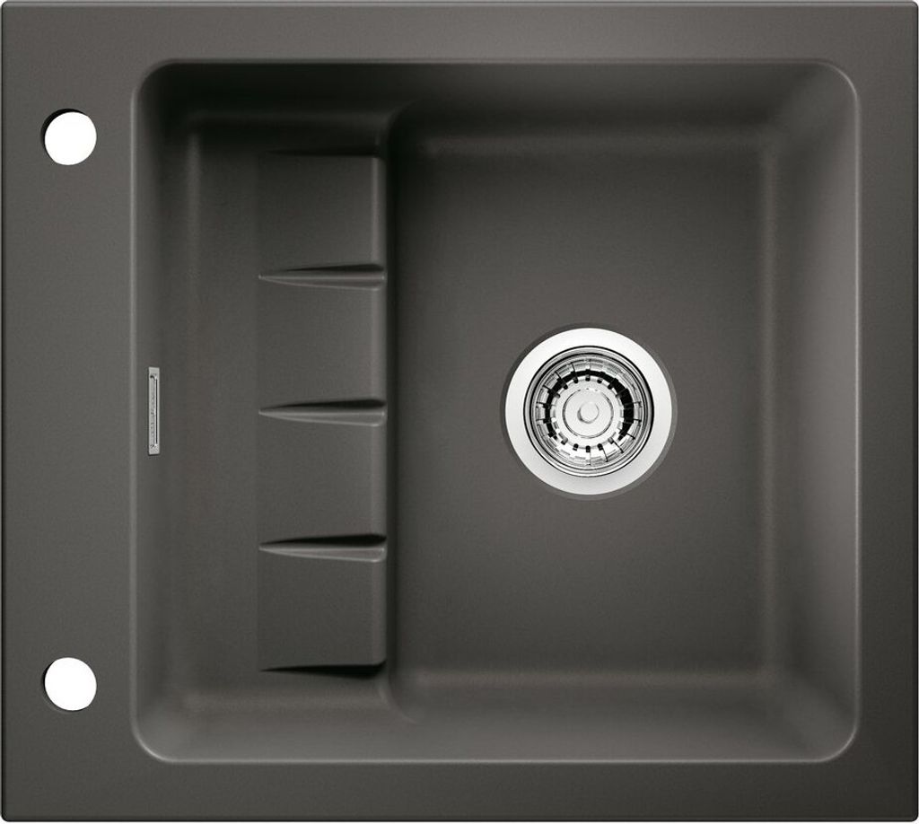NABER 1091002 Einbauspüle PickUP E mit Premium-Drehexzentergarnitur, ab 600 mm Schrankbreite, Keramik, Schiefer