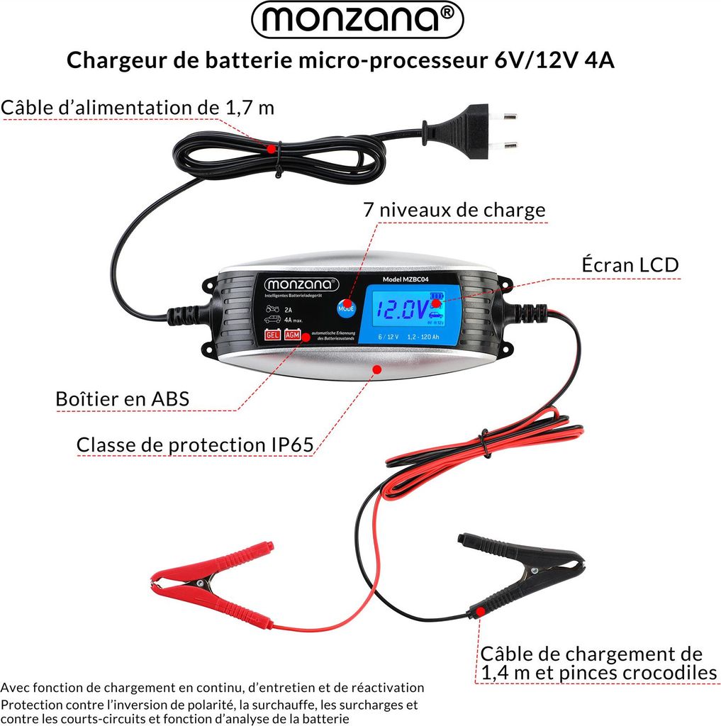 Chargeur de batterie intelligent pour véhicules 6V 12V 6 Image du produit 
