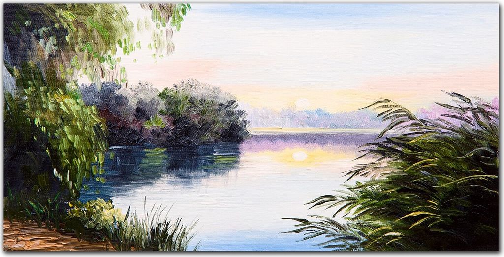 Coloray Küchenrückwand 120x60 Spritzschutz aus Glas - lake Sonnenuntergang