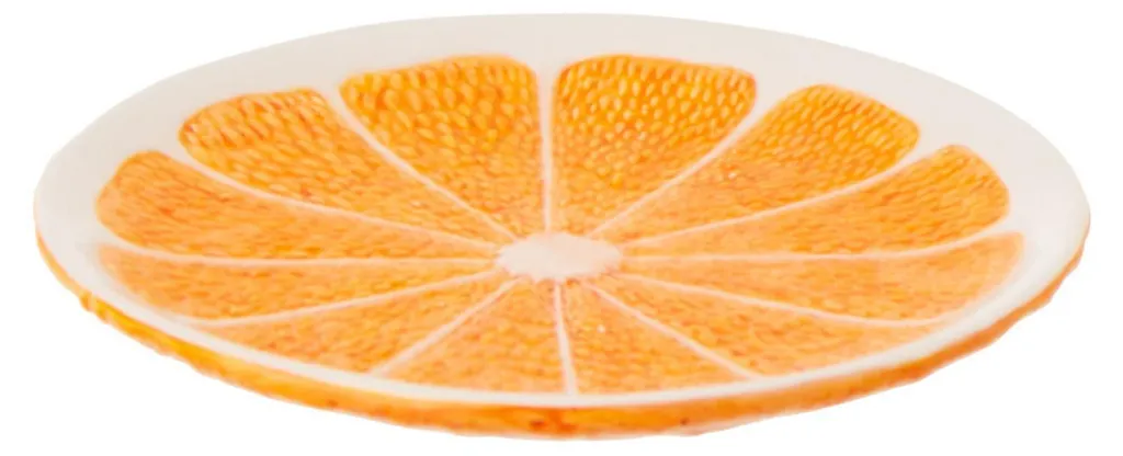 Assiette J-Line Orange Dolomite Orange et Blanc en Céramique de Qualité