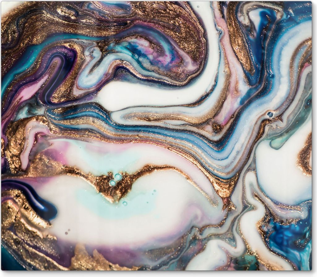 DEQORI Herdabdeckplatte Glas 1-tlg 's Marmordesign' Herd Abdeckung Küche