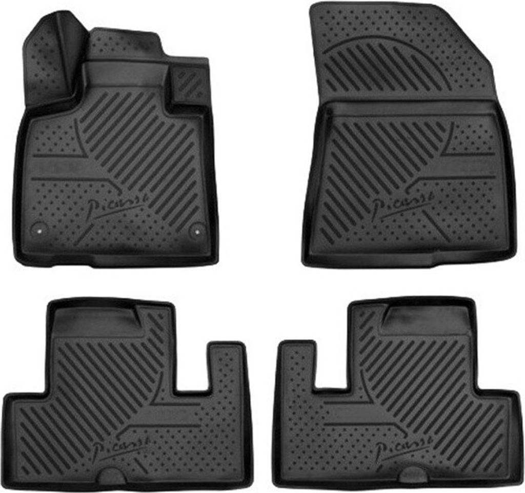 ELEMENT Gummi-Fussmatten 3D kompatible mit CITROEN C4 Picasso, 2014->, 4 tlg.