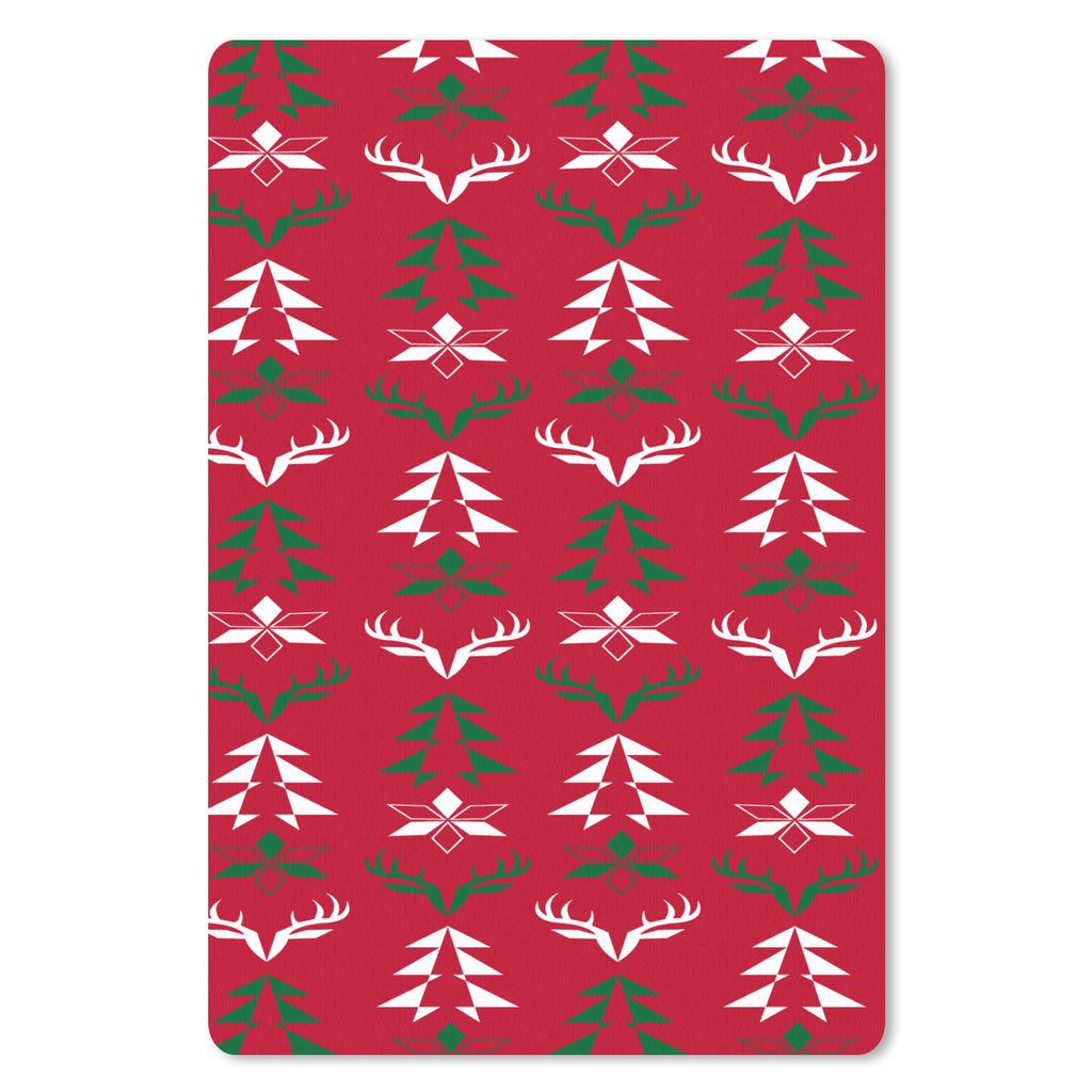 MuchoWow Mauspad Mousepad Hirsche - Muster - Weihnachten 18x27 cm - Mousepads - Maus Mat - Pad - Mausunterlage