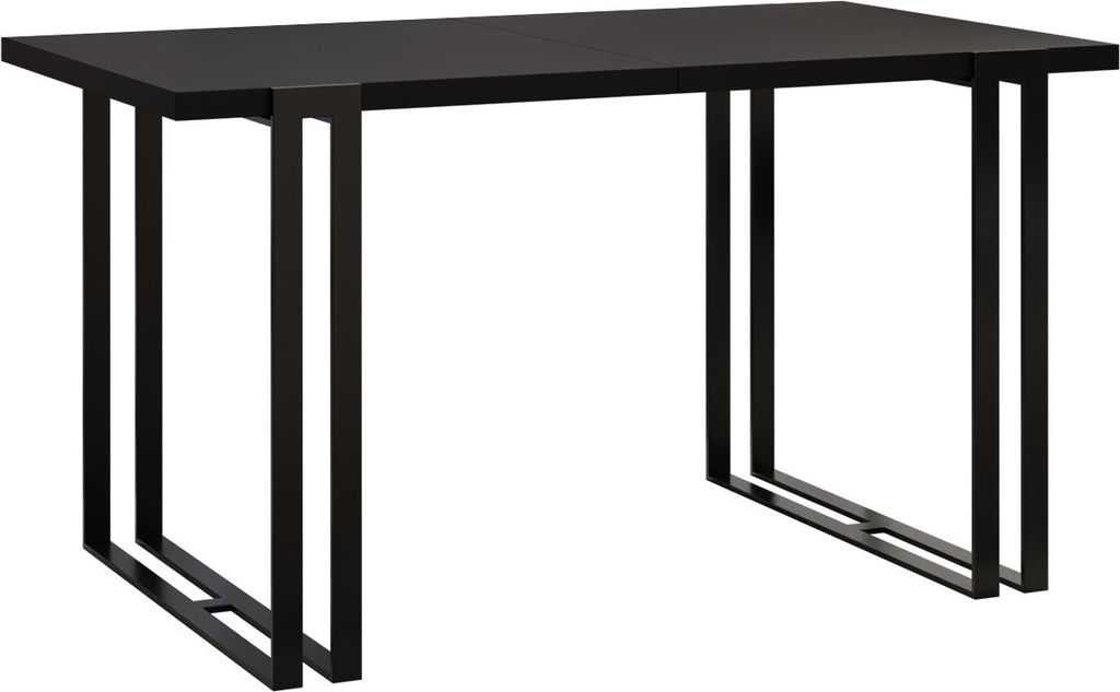 MIRJAN24 Ausziehbarer Tisch Horten, Esstisch mit Kugellagersystem, Einlageplatte (2x50 cm), Beine aus Stahl (Farbe: Schwarz / Schwarz Molet)