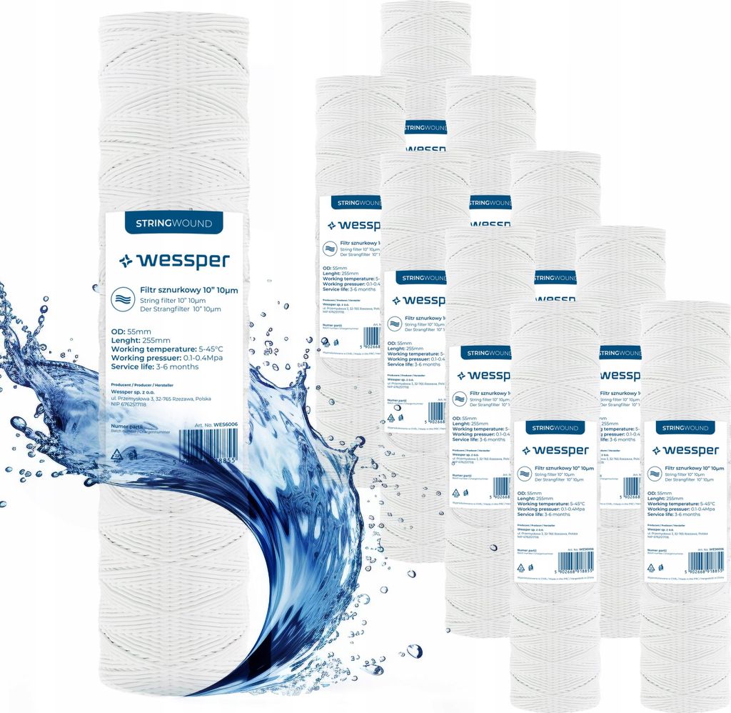 Wessper, sada 10 kusů sedimentových filtrů o velikosti 10 Obrázek produktu 