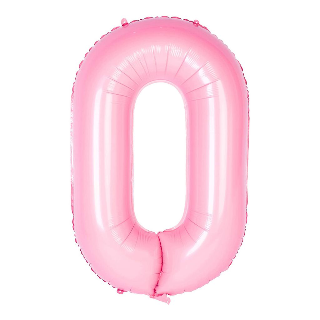 Oblique Unique Folien Luftballon mit Zahl 0 für Kinder Geburtstag Mädchen Jubiläum Party Deko Ballon rosa
