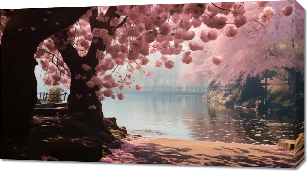 Déco Murale Sakura 90x50 cm - Réduisez le Stress avec l'Art Zen