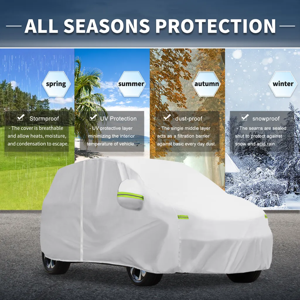 Housse de Voiture Honda N-Wgn Imperméable en Aluminium Argenté 350cm