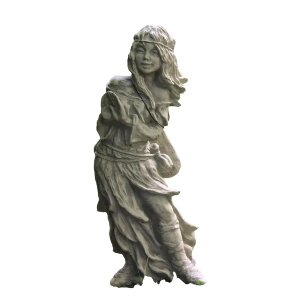 Gartenfigur Elfe versteckt, aus Steinguss Neu Frostfest Witterungsbeständig, Fee Steinfigur zur Gartengestaltung Gartendekoration V-114507