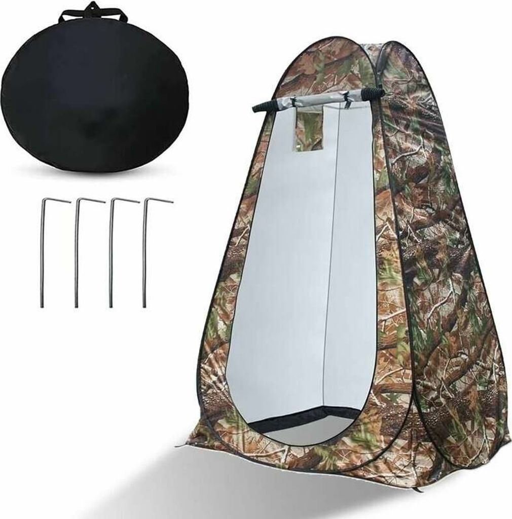 Tragbares Pop-up-Sichtschutzzelt eignet sich für Außendusche, Umkleidekabine, Sonnenschirm und Campingtoilette (Tarnfarbe)