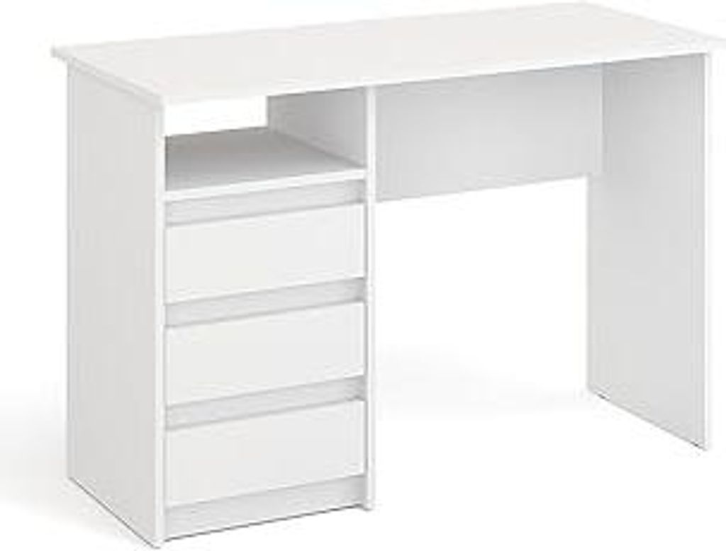 KOMTO Schreibtisch mit Schubladen - Bürotisch Computertisch Klein Arbeitstisch Büro PC-Tisch Kinderschreibtisch mit Stauraum | Moderner Schreibti...