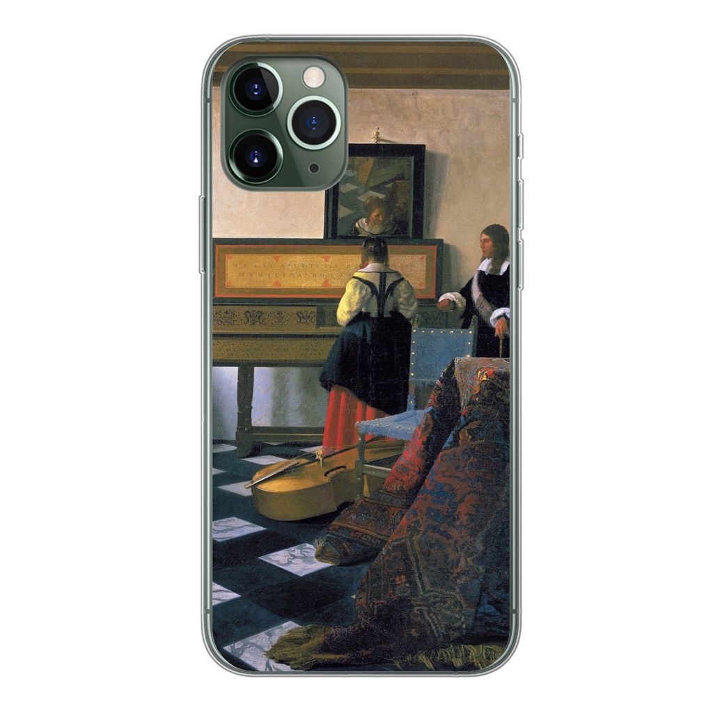 MuchoWow Handyhülle Schutzhülle Hülle für iPhone 11 Pro Die Musikstunde - Johannes Vermeer Silikon Softcase Handy Hülle - Handy