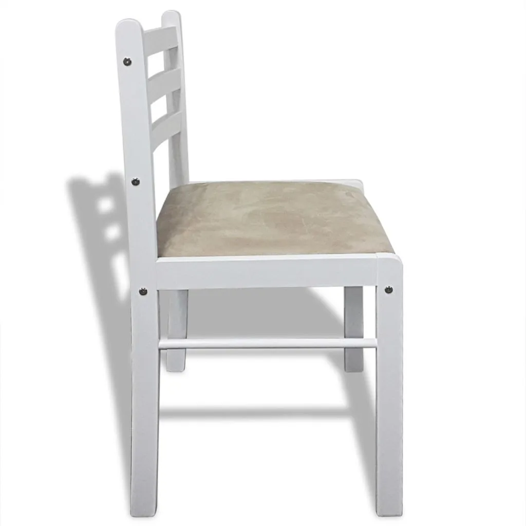 Set 2 Sedie vidaXL Legno Massiccio e Velluto Bianco | Design Elegante - 10