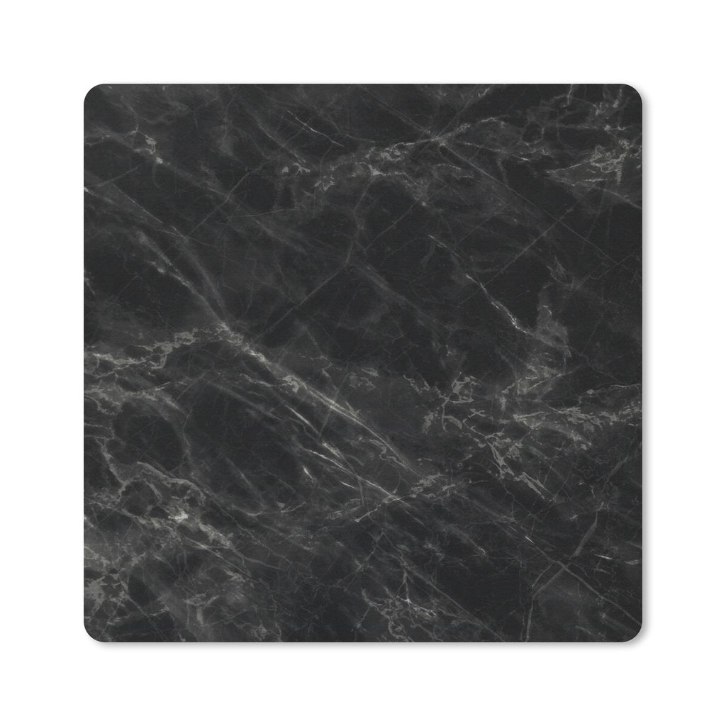 MuchoWow Mauspad Mousepad Marmor - Chic - Schwarz - Grau 20x20 cm - Mousepads - Maus Mat - Pad - Mausunterlage - Desk Mat - Bureauartikeln