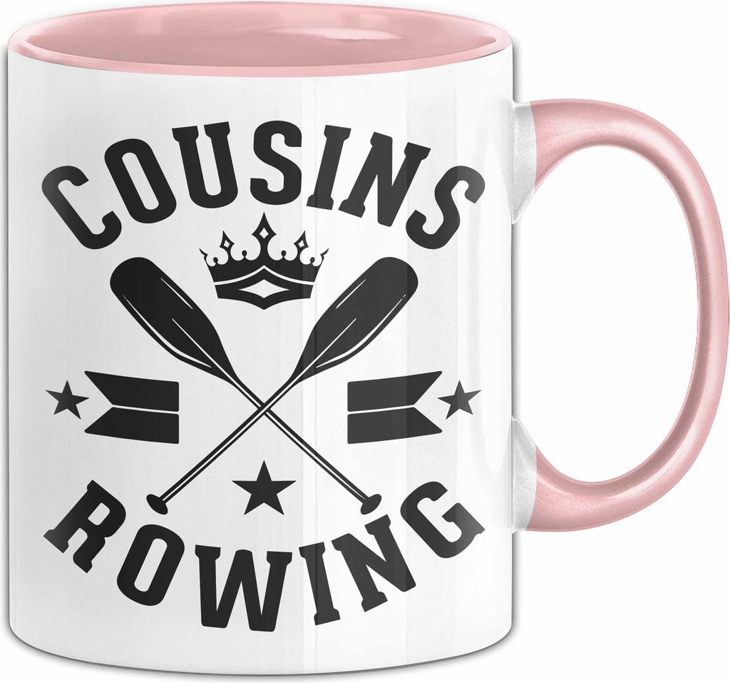 Cousins Rowing Tasse Geschenk Rudern Paddelboot Cousinen-Treff Cousins Kaffee-Becher (Rosa)