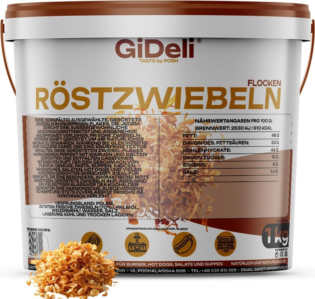 Röstzwiebeln 1kg Knusprig Geröstet Zwiebeln Burger Hot Dog Produktbild 