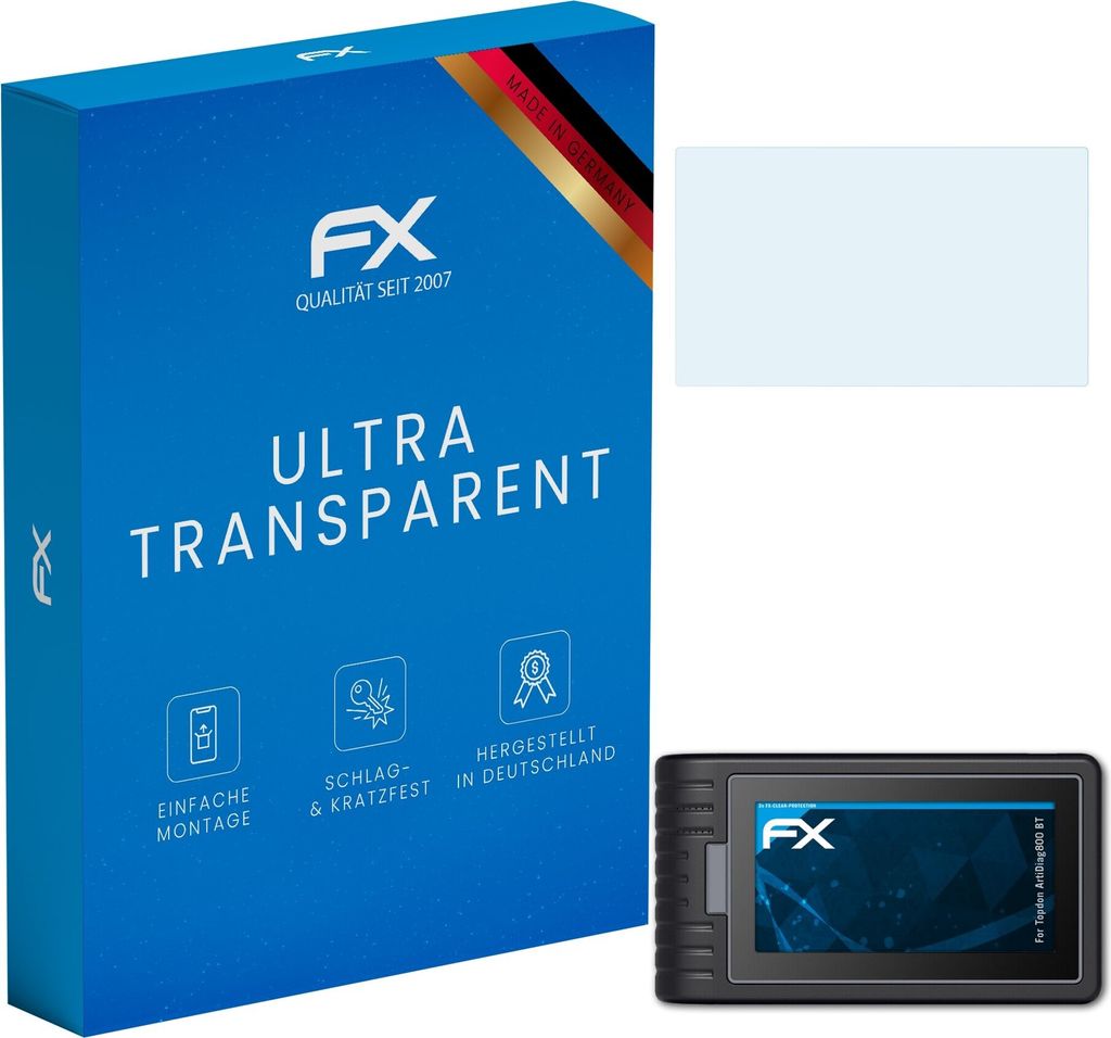 atFoliX FX-Clear 2x Schutzfolie kompatibel mit Topdon ArtiDiag800 BT Displayschutzfolie