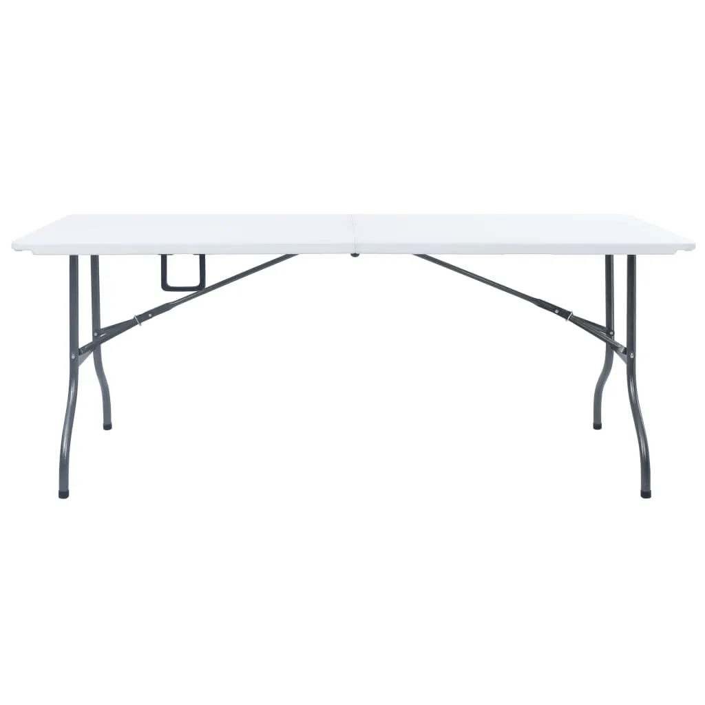 vidaXL Table de jardin pliante blanche 180x72x72 cm en HDPE robuste