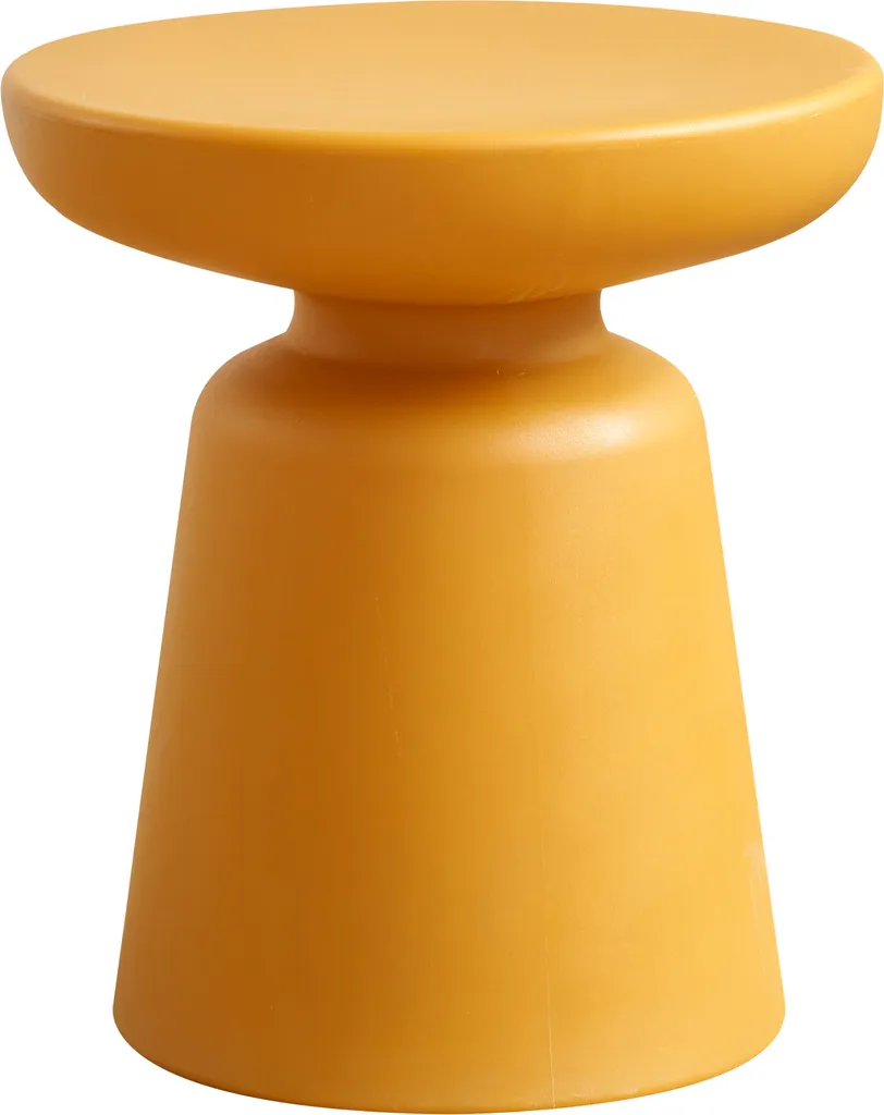 Table d'appoint de jardin et balcon table de salon jaune ronde Posio
