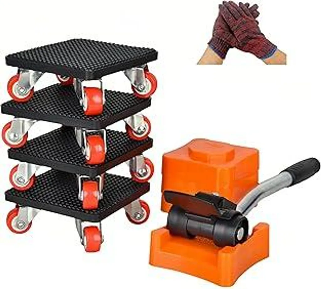 HOKEOII Kit Rotelle Trasporto Mobili 350kg - Sposta Tutto in 2 Minuti