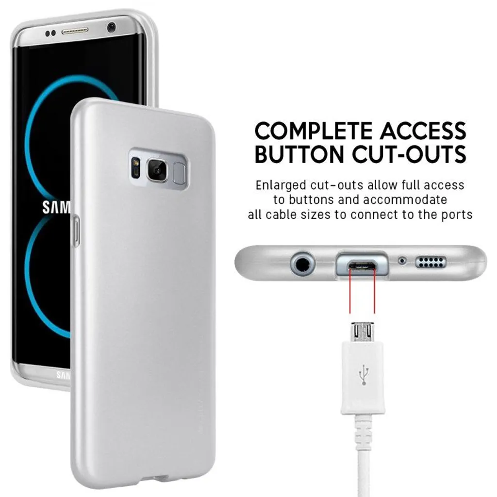 Coque Mercure I-Jelly pour Samsung Galaxy S8 Plus Argent Métallisé - 5