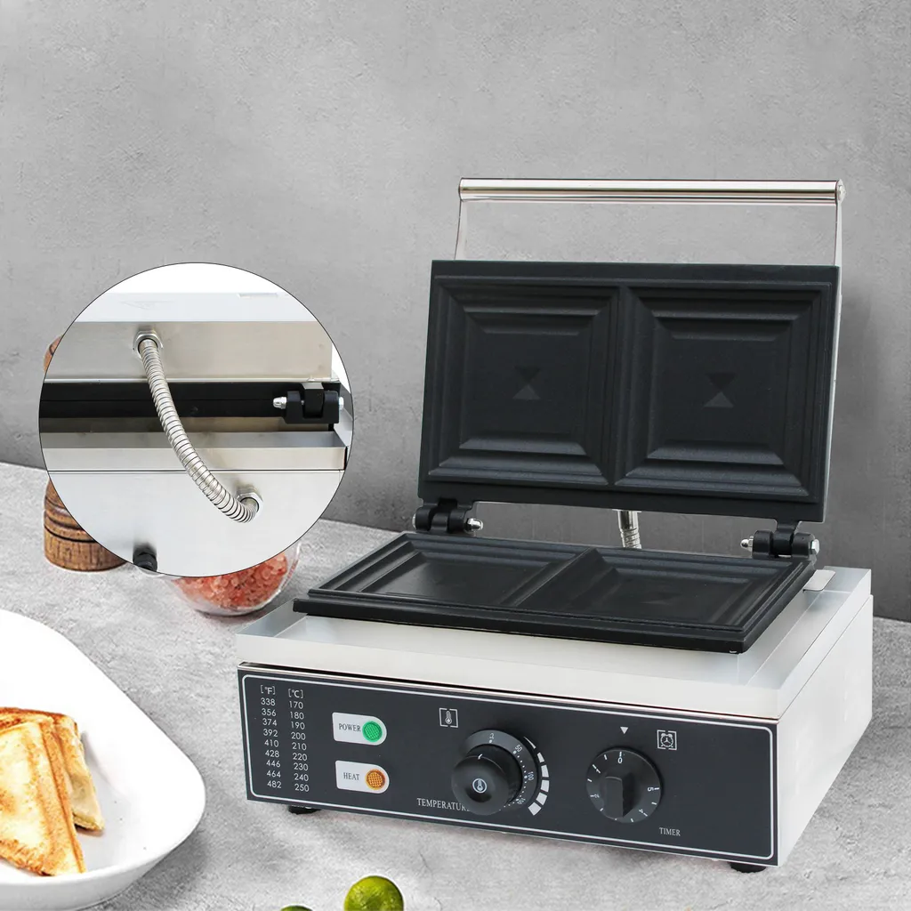 Appareil à sandwich 1500W haute puissance 2 tranches cuisson rapide 220V