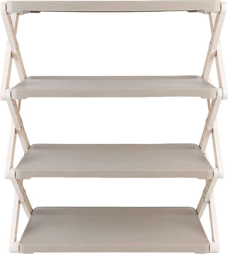 Folding Shoe Rack PP Portable Small Shoe Rack Shoes Organizer für Schrank Eingang Flur Garage Haustür 4 Tier