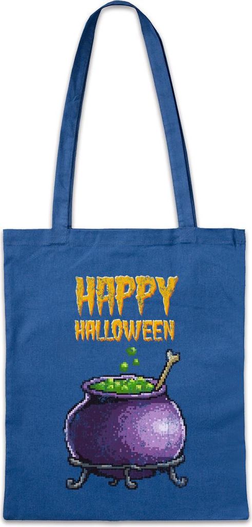 Urban Backwoods Pixel Happy Halloween, Stofftasche, Farbe: Royalblau