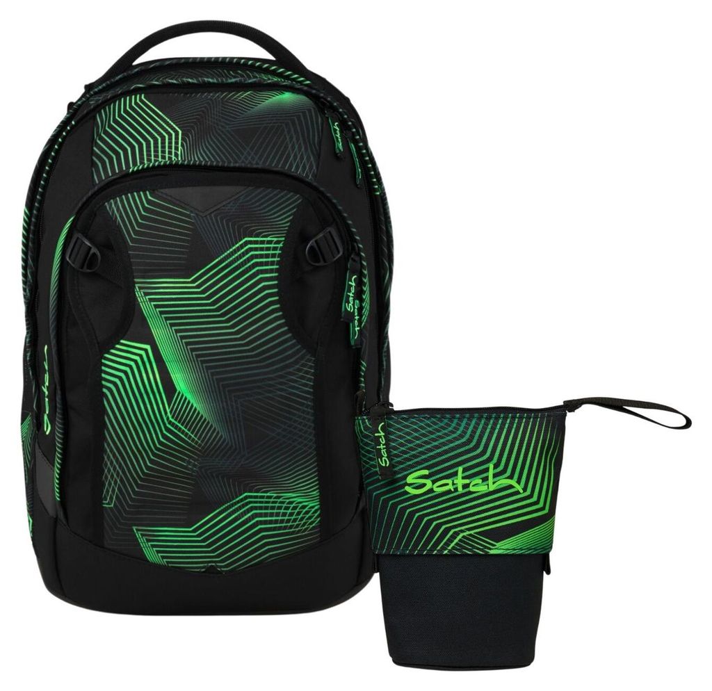 Satch, Schulrucksack-Set MATCH PLUS Seismic Green 2-teilig, 5. Klasse