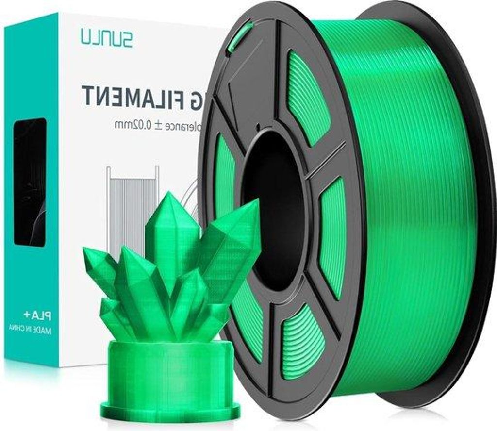 175 mm Transparant PLA Filament 1 kg - Neatly Wound - Präzise Maßnäherung +/- 0,002 mm - Grüner Toner