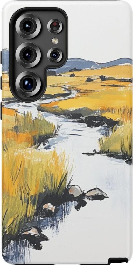 Pastell-Landschaft mit Flusslauf – Hülle Kompatibel mit Galaxy S25 Ultra