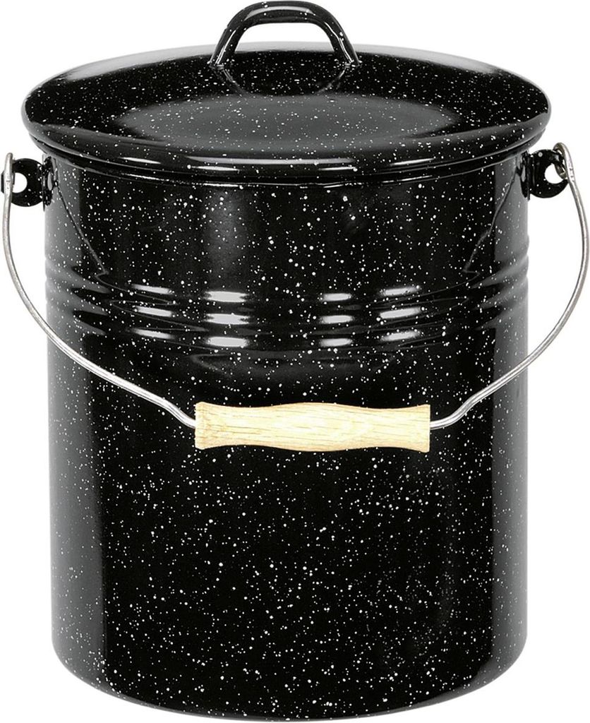 KARL KRÜGER Poubelle 3l avec couvercle noir et blanc Image du produit 