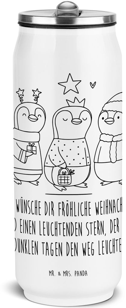 Mr. & Mrs. Panda Thermosflasche Winterzeit Heilige drei Könige - Weiß - Geschenk, Winter, Weihnachtszeit, Weihnachtstage, Trinkflasche, sport, Ed...