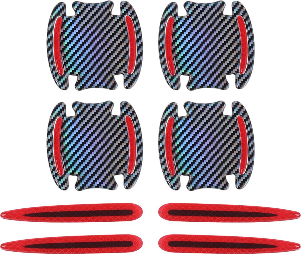 Autotürgriffbecher-Schutzfolie Anti-Kratzer Türgriff-Kratzer-Schutzfolien Silberton, Rot 1 Set 3.14"x3.34" Harz