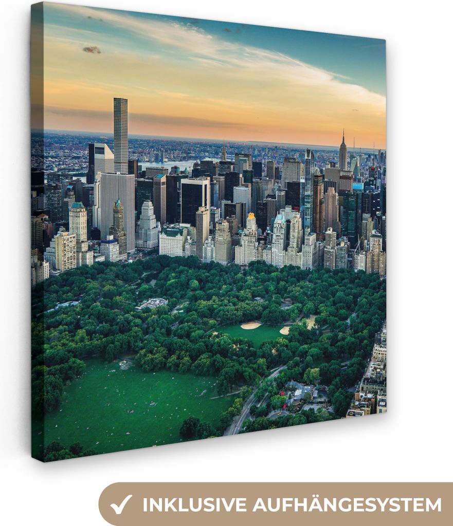 MuchoWow - Leinwandbilder - New York - Central Park - Amerika, Wandbild, Wanddeko Bilder Wohnzimmer, 50x50 cm