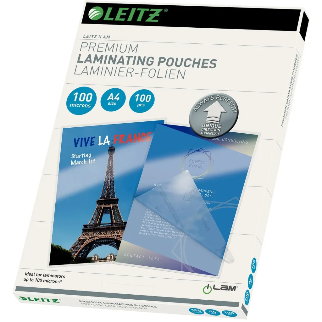 Leitz 7480 iLAM UDT A4 100 Mic - 100 Pellicole Plastificazione Lucide