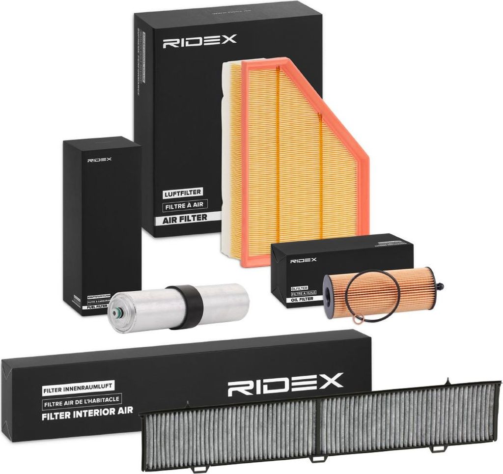 RIDEX Filterset Inspektionspaket Filtersatz für BMW 3 Touring (E91) 3 Limousine (E90) X3 (F25) X1 (E84) 3 Coupe (E92) 3 Cabrio (E93)