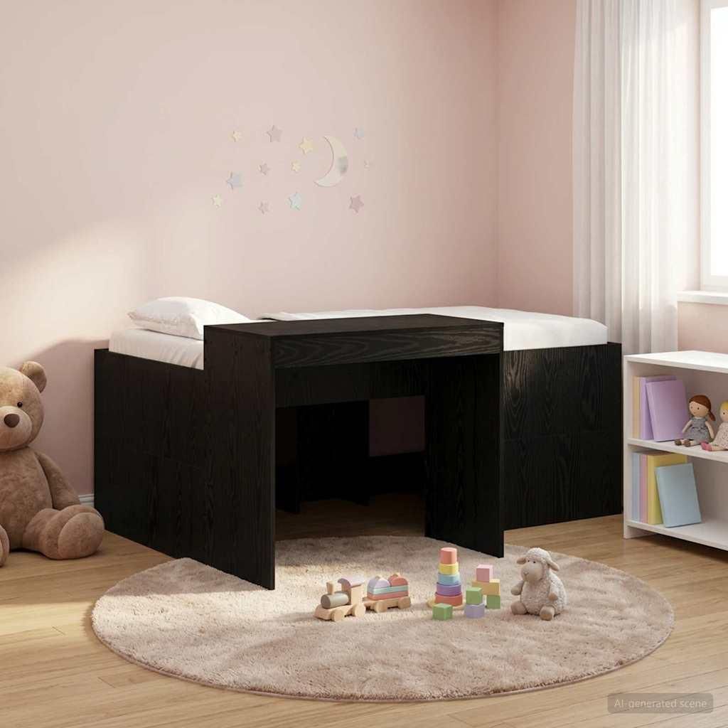 Maison Exclusive - Hochbett mit Schreibtisch für Kinder Schwarz Holzwerkstoff