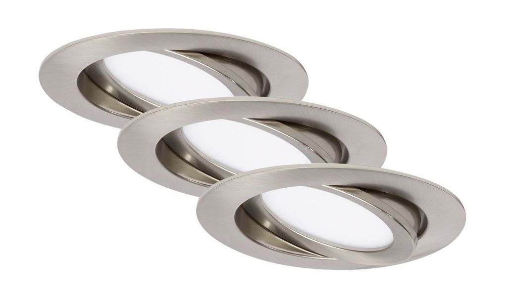 Zestaw 3 lamp wpuszczanych LED obrotowych IP23 7W srebrny Zdjęcie produktu 