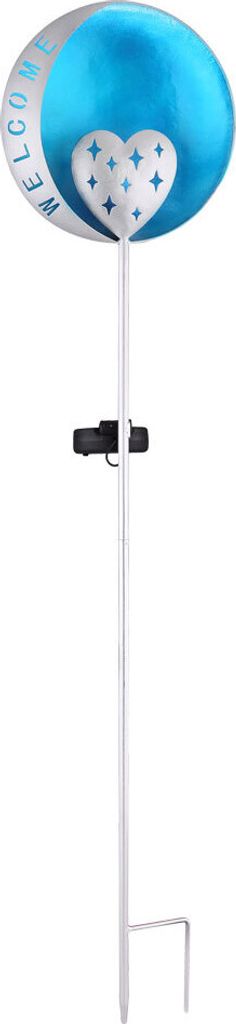 LED Solar Steckleuchte, blau-silber, Welcome, H 78,5 cm