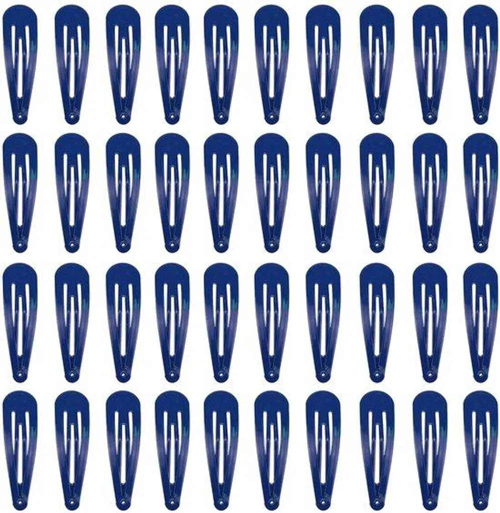 Stop aux mèches rebelles : 40 barrettes métal bleu marine 5,1 cm antiglisse